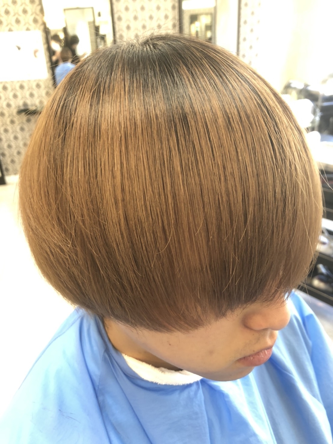 アイロン処理後 ストレート